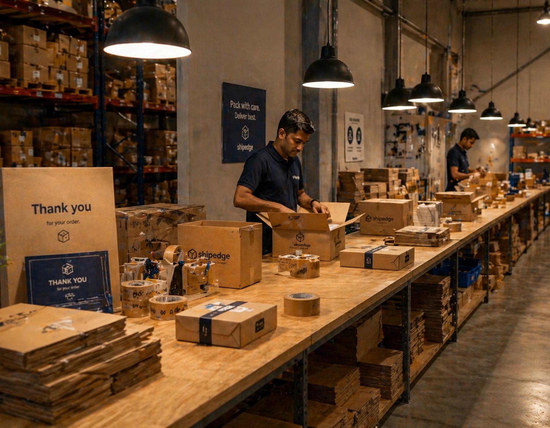 Sector A — multi-tier industrial racking inside our fulfilment centre